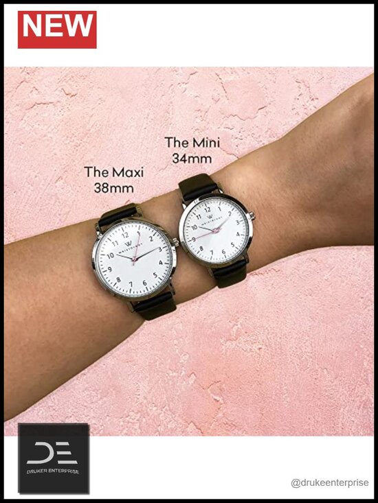 38mm Oversized Watch with Interchangeable Leather Band - Large Easy to Read main image 4